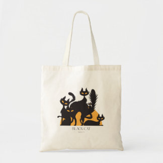 Black Cat Society Halloween Canvas tas