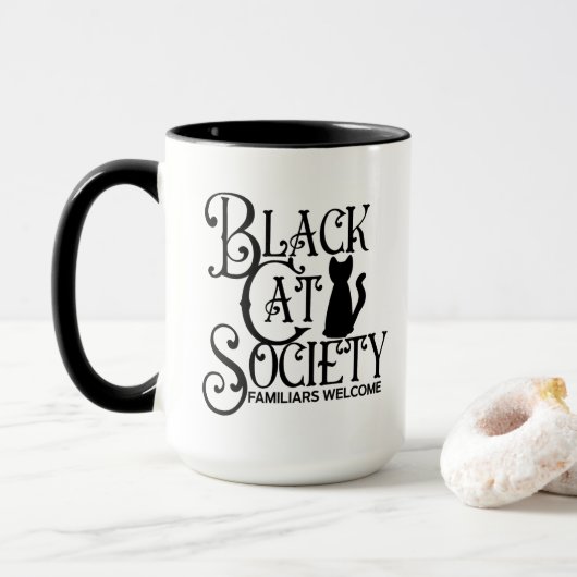 Black Cat Society Halloween Mok (Met donut)