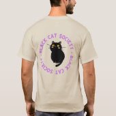 Black Cat Society T-shirt in Paars (Achterkant)