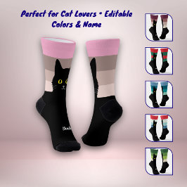 Black Cat Socks Gift for Cat Lovers - Many Colors Sokken