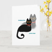 Black Cat "Sometimes I think..." Meme Blank Inside Kaart (Gele Bloem)