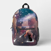 Black Cat Space Shooting Star Bedrukte Rugzak (Voorkant)