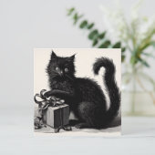 Black Cat Spelen met Gift en Lint Kaart (Staand voorkant)