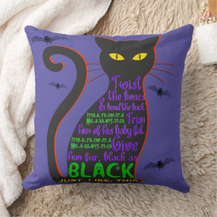 Black Cat Spell Thow Coussin