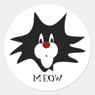 Black Cat Splat Ronde Sticker