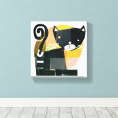 Black Cat Spooks Canvas Afdruk (Insitu (Houten vloer))