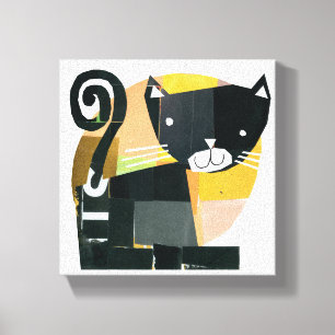 Black Cat Spooks Canvas Afdruk