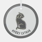 Black Cat Spooky Horror Glas Ornament (Voorkant)