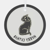 Black Cat Spooky Horror Glas Ornament (Achterkant)