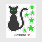 Black Cat Stars Vinyl Stickers (Vel)