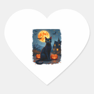 Black Cat Sterrennacht Van Gogh Pumpkins Bats Hall Hart Sticker