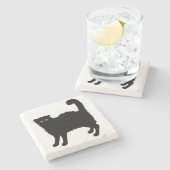 Black Cat Stone Onderzetter (Zijkant)