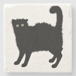 Black Cat Stone Onderzetter