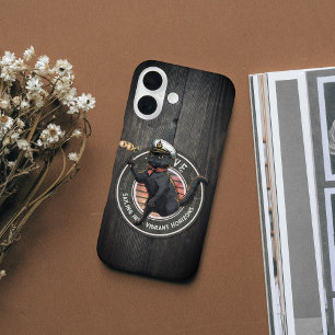 Black Cat Sunset: Een reis naar BLOEIEN iPhone 16 Hoesje