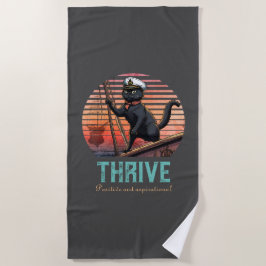 Black Cat Sunset: Een reis naar BLOEIEN Strandlaken