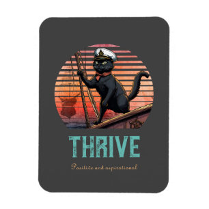 Black Cat Sunset: Een reis naar THRIVE Kaart Magneet