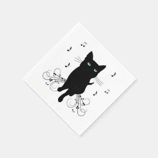 Black Cat Surrounded by Whispering Notes of Music Servet (Hoek)
