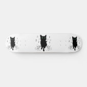 Black Cat Surrounded by Whispering Notes of Music Skateboard (Horizontaal)