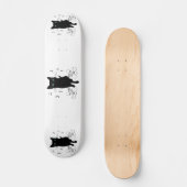 Black Cat Surrounded by Whispering Notes of Music Skateboard (Voorkant)