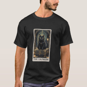 Black Cat Tarot Kaart De Keizerin Halloween Katten T-shirt