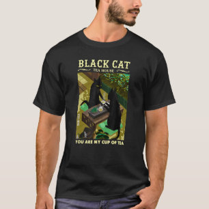 Black Cat Tea House Japanse Tea Ceremonie T-shirt