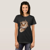Black Cat Torn Cloth Cat  Cat Mom Kitten T-shirt (Voorkant volledig)