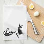 Black Cat Towel Theedoek (Quarter Fold)