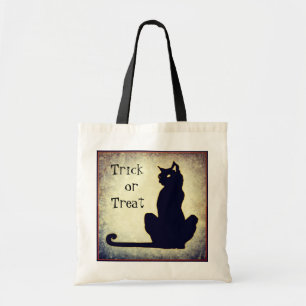 Black Cat Trick or treat Halloween Bag Tote Bag
