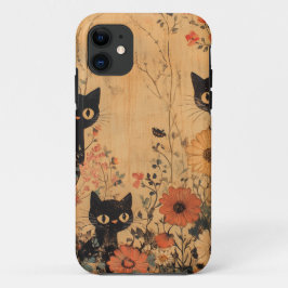 Black Cat Trio iPhone 11 Hoesje