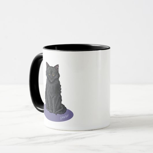 Black Cat Two-Tone Coffee Mok (Voorkant links)