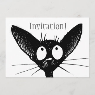 Black Cat-uitnodiging Kaart