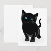 Black Cat-uitnodigingen Kaart (Voorkant / Achterkant)