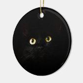 Black Cat Uitzicht Cat Eyes Cat look Cute Keramisch Ornament (Links)