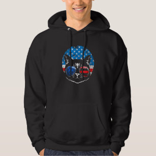 Black Cat Usa Flag Patriotic Kitten American Patri Hoodie