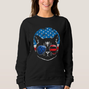 Black Cat Usa Flag Patriotic Kitten American Patri Trui