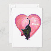 Black Cat Valentijnsdag Feestdagenkaart (Voorkant / Achterkant)