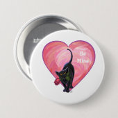 Black Cat Valentijnsdag Ronde Button 7,6 Cm (Voorkant /achterkant)