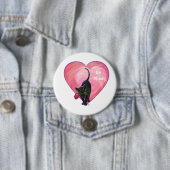 Black Cat Valentijnsdag Ronde Button 7,6 Cm (In situ)