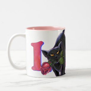 Black Cat Valentijnsdag Tweekleurige Koffiemok