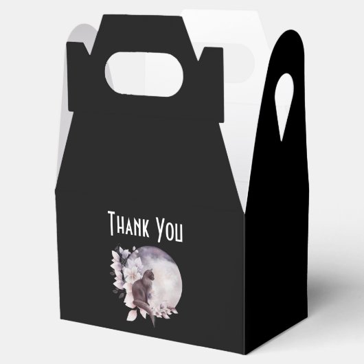 Black Cat van een Magical Full Moon Dank u Bedankdoosjes (Geopend)