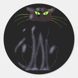 BLACK CAT VAN SHARON SHARPE RONDE STICKER