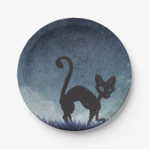 Black Cat VibesPaper Plate