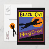 Black Cat Vliegschool Happy Halloween Briefkaart (Voorkant / Achterkant)