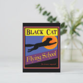 Black Cat Vliegschool Happy Halloween Briefkaart (Staand voorkant)