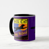 Black Cat Vliegschool Koffie Mok (Voorkant links)