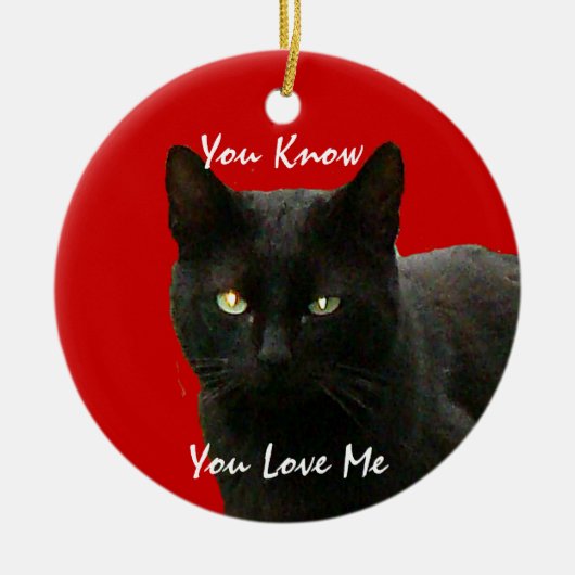 Black Cat Watching Keramisch Ornament (Voorkant)
