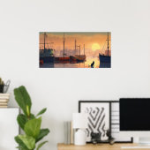 Black Cat Waterverf Wall Poster (Thuiskantoor)