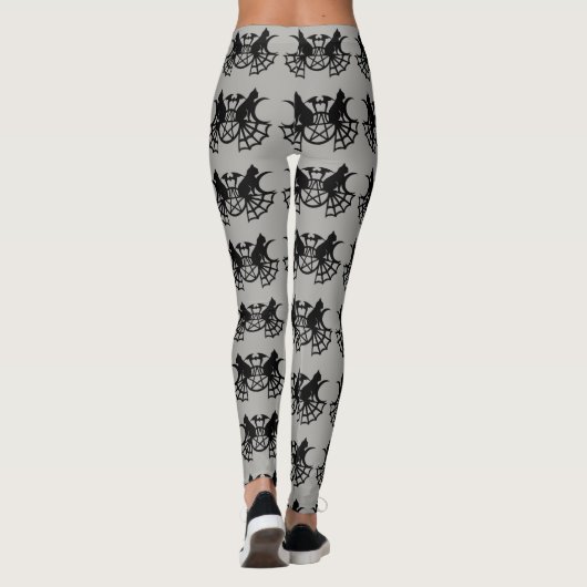 Black Cat Web Moon Witch die jogging comit Leggings (Achterkant)