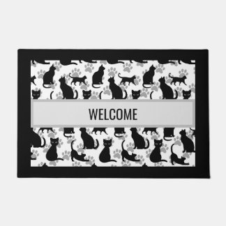 Black Cat Welcome Mat - Halloween en alledaagse th