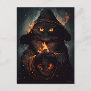 Black Cat werpt een spreuk Briefkaart